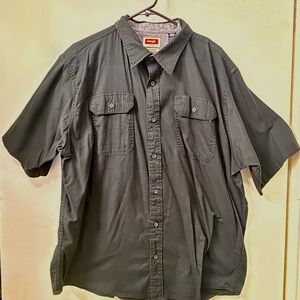 Wrangler Dark Gray Casual Button Down Shirt